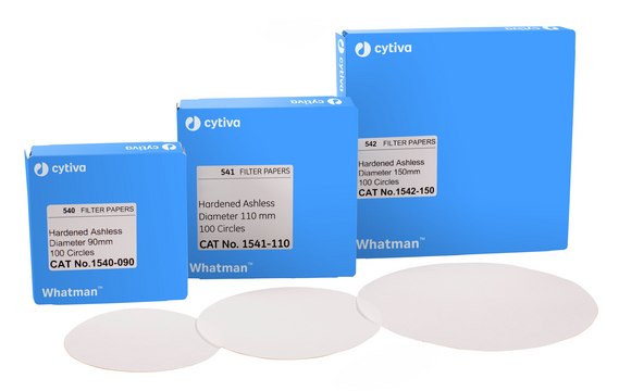 Whatman&#174; quantitative filter paper, hardened ashless, Grade 541 sheets, L × W 460&#160;mm × 570&#160;mm, pack of 100