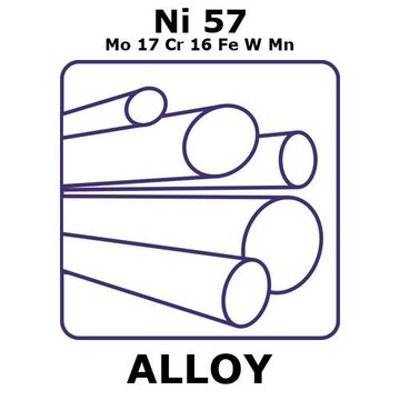 Hastelloy&#174; C276 - heat resisting alloy, Ni57Mo17Cr16FeWMn rod, 200mm x 16mm diameter