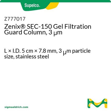 Zenix&#174; SEC-150 Gel Filtration Guard Column, 3 &#956;m L × I.D. 5&#160;cm × 7.8&#160;mm, 3&#160;&#956;m particle size, stainless steel