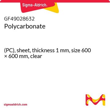 Polycarbonate (PC), sheet, thickness 1&#160;mm, size 600 × 600&#160;mm, clear