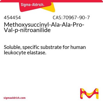 Methoxysuccinyl-Ala-Ala-Pro-Val-p-nitroanilide Soluble, specific substrate for human leukocyte elastase.