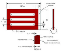 Grace Bio-Labs CoverWell&#8482; perfusion chambers 3 chambers, port diam. 1.5&#160;mm, chamber W × L × thickness 3&#160;mm × 32&#160;mm × 1.7&#160;mm