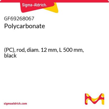 Polycarbonate (PC), rod, diam. 12&#160;mm, L 500&#160;mm, black