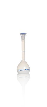 Azlon Polypropylene Volumetric Flask With PPE Stopper class B, capacity 100&#160;mL