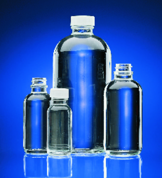 Wheaton narrow mouth bottles with caps capacity 4&#160;oz (125&#160;mL), amber, white polypropylene cap, PTFE flat liner