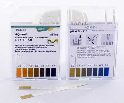 pH-indicator strips pH 4.0 - 7.0 non-bleeding, colorimetric, pH range 4.0-7.0, MQuant&#174;