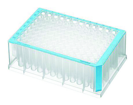 Eppendorf&#174; Deepwell Plate 96/1000&#956;L PCR Clean, volume 1000&#160;&#956;L, blue border with clear wells, pkg of 20&#160;plates (5 bags x 4 plates)