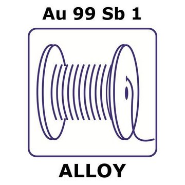 Gold-antimony alloy, Au99Sb1 0.05m wire, 0.50mm diameter, annealed