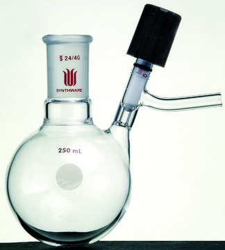 Synthware&#8482; reaction flask with high vacuum valve 50 mL, joint: ST/NS 14/20, valve size 0-4&#160;mm