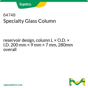 Specialty Glass Column reservoir design, column L × O.D. × I.D. 200&#160;mm × 9&#160;mm × 7&#160;mm, 280mm overall