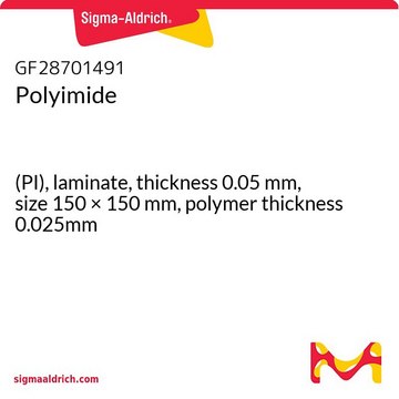Polyimide (PI), laminate, thickness 0.05&#160;mm, size 150 × 150&#160;mm, polymer thickness 0.025mm