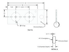 Grace Bio-Labs CultureWell&#8482; chambered coverglass wells, 2, well diam. × thickness 15&#160;mm × 1.5&#160;mm, well volume 300-500&#160;&#956;L