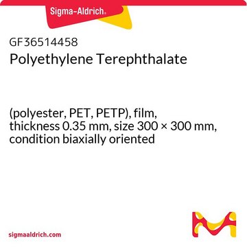 Polyethylene Terephthalate (polyester, PET, PETP), film, thickness 0.35&#160;mm, size 300 × 300&#160;mm, condition biaxially oriented