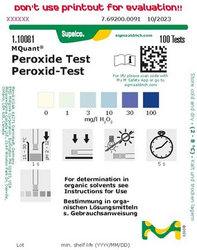 Peroxide Test colorimetric, 0.5-100&#160;mg/L (H2O2), MQuant&#174;