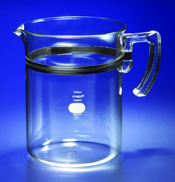 Pyrex&#174; beaker with recessed wall for handle complete