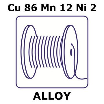 Manganin&#174; - resistance alloy, Cu86Mn12Ni2 insulated wire, 5m length, 0.25mm conductor diameter, 0.02mm insulation thickness, polyimide insulation