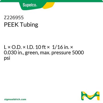 PEEK Tubing L × O.D. × I.D. 10&#160;ft × 1/16&#160;in. × 0.030&#160;in., green, max. pressure 5000 psi