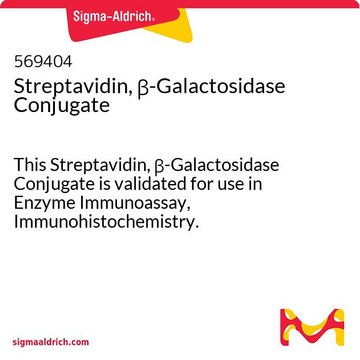 Streptavidin, &#946;-Galactosidase Conjugate This Streptavidin, &#946;-Galactosidase Conjugate is validated for use in Enzyme Immunoassay, Immunohistochemistry.