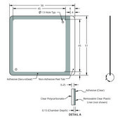 Grace Bio-Labs HybriWell&#8482; sealing system, SecureSeal&#8482; adhesive chamber chamber volume 150-300&#160;&#956;L, L × W × thickness 45&#160;mm × 45&#160;mm × 0.15&#160;mm, port diam. 1.5&#160;mm