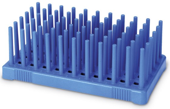 Peg Tube Rack to hold, 50&#160;tube(s) 14-17 mm tubes, blue