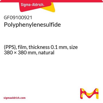 Polyphenylenesulfide (PPS), film, thickness 0.1&#160;mm, size 380 × 380&#160;mm, natural
