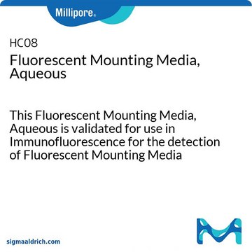 Fluorescent Mounting Media, Aqueous This Fluorescent Mounting Media, Aqueous is validated for use in Immunofluorescence for the detection of Fluorescent Mounting Media Aqueous.