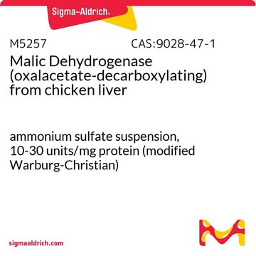 Malic Dehydrogenase (oxalacetate-decarboxylating) from chicken liver ammonium sulfate suspension, 10-30&#160;units/mg protein (modified Warburg-Christian)