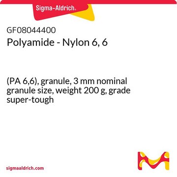 Polyamide - Nylon 6, 6 (PA 6,6), granule, 3&#160;mm nominal granule size, weight 200&#160;g, grade super-tough