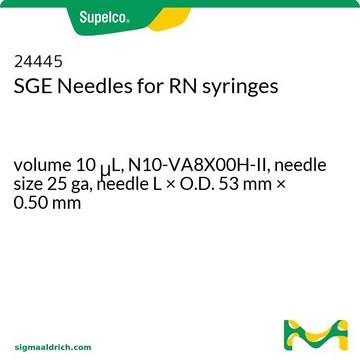 SGE Needles for RN syringes volume 10&#160;&#956;L, N10-VA8X00H-II, needle size 25 ga, needle L × O.D. 53&#160;mm × 0.50&#160;mm