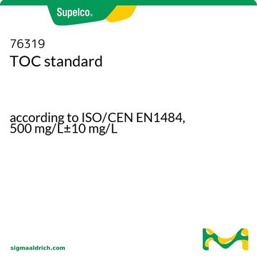 TOC standard according to ISO/CEN EN1484, 500&#160;mg/L±10&#160;mg/L