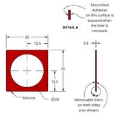 Grace Bio-Labs Press-To-Seal silicone isolator, PSA both sides wells, 1 (Round, 20mm diameter, 0.8mm depth), (Adhesive on both sides)