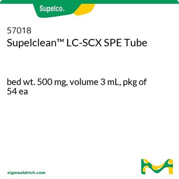 Supelclean&#8482; LC-SCX SPE Tube bed wt. 500&#160;mg, volume 3&#160;mL, pkg of 54&#160;ea