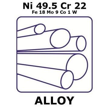 Hastelloy&#174; X alloy, Ni49.5Cr22Fe18Mo9Co1W 200mm rod, 9.5mm diameter