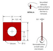 Grace Bio-Labs Press-To-Seal silicone isolator, PSA both sides wells, 1 (Round, 13mm diameter, 0.8mm depth)
