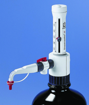 BRAND&#174; Dispensette&#174; III bottle-top dispenser, analog-adjustable volume 1-10&#160;mL, with SafetyPrime