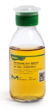 Tryptic Soy Broth Ready-to-use Bottles bottle capacity 125&#160;mL, bottle filling volume 100&#160;mL, closure type, green screw cap with septum, pack of 12&#160;bottles