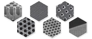MakroPor, silicon membrane thickness 475&#160;&#956;m, pore diameter 5.5&#160;&#956;m, pore size 12&#160;&#956;m (interpore distance), size 20&#160;mm × 20&#160;mm, pkg of 5&#160;pieces
