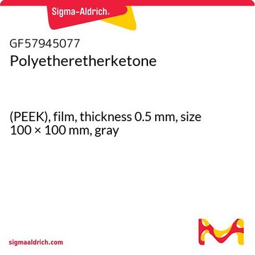 Polyetheretherketone (PEEK), film, thickness 0.5&#160;mm, size 100 × 100&#160;mm, gray