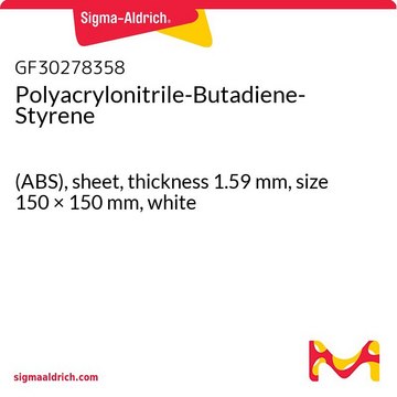 Polyacrylonitrile-Butadiene-Styrene (ABS), sheet, thickness 1.59&#160;mm, size 150 × 150&#160;mm, white