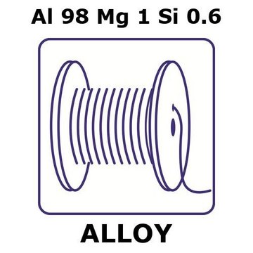 Aluminum-magnesium-silicon alloy, Al98Mg1Si0.6 50m wire, 0.125mm diameter, as drawn