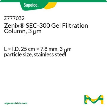 Zenix&#174; SEC-300 Gel Filtration Column, 3 &#956;m L × I.D. 25&#160;cm × 7.8&#160;mm, 3&#160;&#956;m particle size, stainless steel