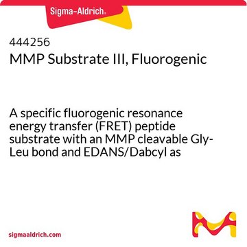 MMP Substrate III, Fluorogenic A specific fluorogenic resonance energy transfer (FRET) peptide substrate with an MMP cleavable Gly-Leu bond and EDANS/Dabcyl as fluorophore/quencher combination.