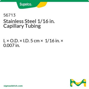 Stainless Steel 1/16 in. Capillary Tubing L × O.D. × I.D. 5&#160;cm × 1/16&#160;in. × 0.007&#160;in.