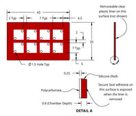 Grace Bio-Labs SecureSeal&#8482; hybridization chambers wells, 8, well L × L × depth 7&#160;mm × 7&#160;mm × 0.8&#160;mm, port diam. 1.5&#160;mm