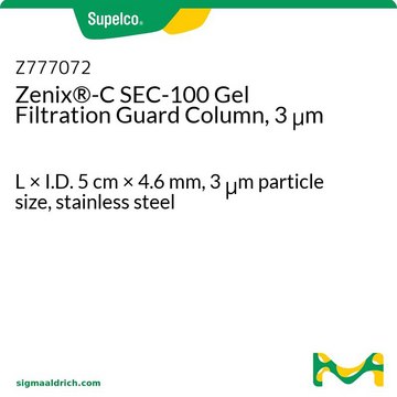 Zenix&#174;-C SEC-100 Gel Filtration Guard Column, 3 &#956;m L × I.D. 5&#160;cm × 4.6&#160;mm, 3&#160;&#956;m particle size, stainless steel