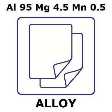 Aluminum alloy 5083 foil, Al 95%/Mg 4.5%/Mn 0.5%, thickness 1.0&#160;mm, size 150 × 150&#160;mm