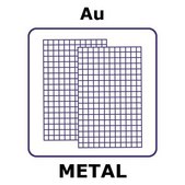 Gold mesh, nominal aperture 0.064&#160;mm, size 25 × 25&#160;mm, thickness 0.004&#160;mm