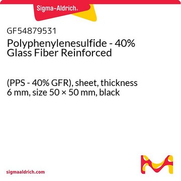 Polyphenylenesulfide - 40% Glass Fiber Reinforced (PPS - 40% GFR), sheet, thickness 6&#160;mm, size 50 × 50&#160;mm, black