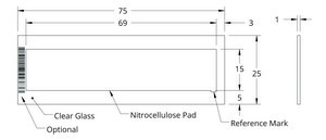 Grace Bio-Labs ONCYTE&#174; NOVA&#8482; nitrocellulose film slides 1- 15 mm x 69 mm NC pad per slide, plain glass