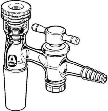 Tubing adapter with Torion&#8482; connection and stopcock O.D. 5/16&#160;in., PTFE stopcock, male joint: ST/NS 19/22